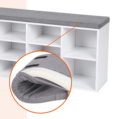 Szafka na buty z tapicerowaną ławką