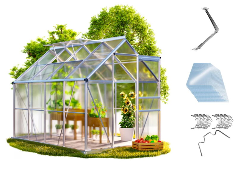 Szklarnia z akcesoriami