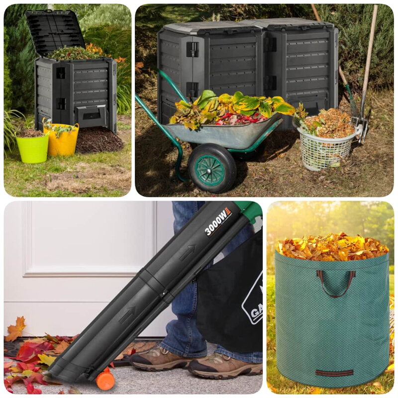 Kompostowniki do ogrodu, dmuchawa do liści, worki na liście