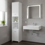 Wysoka szafka łazienkowa SILKE, 180×30×30cm, biała