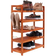 Regał na buty RUSTIC, 5 półek, 75x26x82cm, naturalna brązowa  