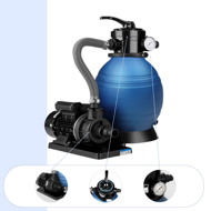 Filtr piaskowy do basenu AQUA, 10 200 l/h, niebieska