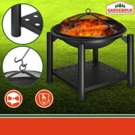 Palenisko z miejscem na drewno FIRE, Ø55cm, czarna