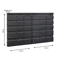 Wiszący organizer warsztatowy ORDER, 30 pudełek, 64x2x38cm, czerwona/czarna  