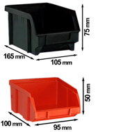 Wiszący organizer warsztatowy ORDER, 30 pudełek, 64x2x38cm, czerwona/czarna  