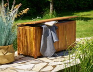 Drewniana skrzynia ACACIA, 117x50x59cm, naturalny brąz