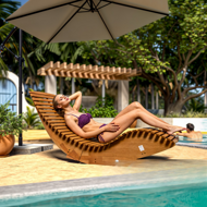 Leżak bujany BALI, 155x60x93cm, naturalny brąz