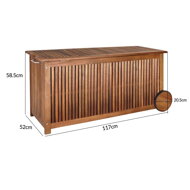 Drewniana skrzynia ACACIA z kółkami, 117x52x58,5cm, naturalny brąz