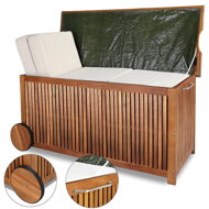 Drewniana skrzynia ACACIA z kółkami, 117x52x58,5cm, naturalny brąz