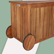 Drewniana skrzynia ACACIA z kółkami, 117x52x58,5cm, naturalny brąz