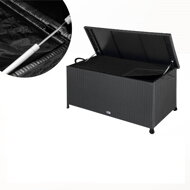 Polirattanowy pojemnik na schowek RICCO, 122x56x61cm, czarna