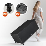 Polirattanowy pojemnik na schowek RICCO, 122x56x61cm, czarna