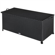 Polirattanowy pojemnik na schowek RICCO, 122x56x61cm, czarna