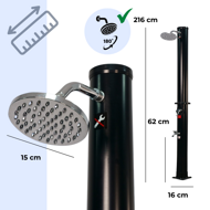 Prysznic solarny DELFINA, 20l, czarna  