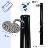 Prysznic solarny DELFINA, 20l, czarna  
