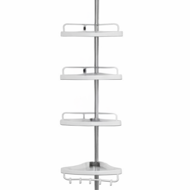 Teleskopowy regał do prysznica DELMO, 92-306cm, biała