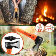 Zestaw siekier TOMS, siekiera i rozłupywacz, 2 sztuki, czarna/pomarańczowa  