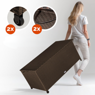 Polirattanowy pojemnik na schowek RICCO, 122x56x61cm, brązowa