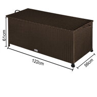 Polirattanowy pojemnik na schowek RICCO, 122x56x61cm, brązowa