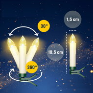 Świece na choinkę CANDLE, 20 sztuk, 10,5cm, ciepła biała  