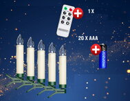 Świece na choinkę CANDLE, 20 sztuk, 10,5cm, wielokolorowa  