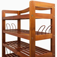 Regał na buty RUSTIC, 5 półek, 85x26x82cm, naturalna brązowa  