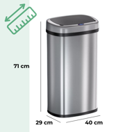 Kosz na śmieci DEUS z czujnikiem, 58 litrów, srebrna