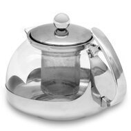 Czajnik z sitkiem TEA 1,2L, przezroczysta, srebrna