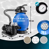 Filtr piaskowy do basenu AQUA 9 600 l/h, niebieska