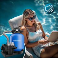 Filtracja piaskowa do basenu AQUA z filtrem wstępnym 13 200 l/h, niebieska