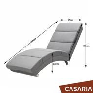 Leżanka LONDON, 186×55×89cm, szara