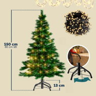 Sztuczna choinka RUDOLPH z lampkami, 150 cm, zielona
