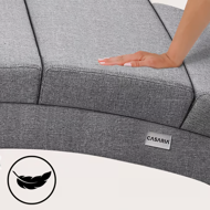 Leżanka LONDON z funkcją masażu i ogrzewania, 186×55×89cm, szara