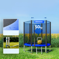 Trampolina z siatką ochronną JUMP, Ø183 cm, czarna/niebieska