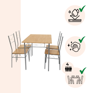 Zestaw jadalniany PAUL, 5 części, naturalny brąz