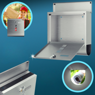 Skrzynka pocztowa z tubą na gazety POST, 30,5x10x33,5cm, srebrna