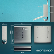 Skrzynka pocztowa z tubą na gazety POST, 30,5x10x33,5cm, srebrna