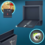 Skrzynka pocztowa z tubą na gazety POST, 30,5x10x33,5cm, antracyt