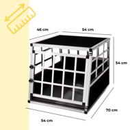 Transporter dla psa BRUNO, 70x54x51cm, srebrna/czarna