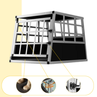 Transporter dla psa BRUNO, 70x54x51cm, srebrna/czarna