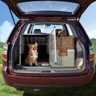 Transporter dla psa BRUNO, 66x90x72cm, srebrna/czarna