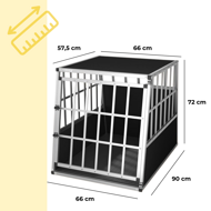 Transporter dla psa BRUNO, 66x90x72cm, srebrna/czarna