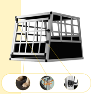 Transporter dla psa BRUNO, 66x90x72cm, srebrna/czarna