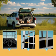 Transporter dla psa BRUNO, 89x70x51cm, srebrna/czarna