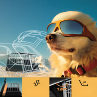 Transporter dla psa BRUNO, 97x90x70cm, srebrna/czarna