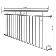 Francuski balkon ZOE, 225x90cm, srebrna