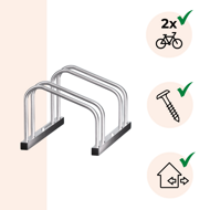 Stojak na 2 rowery BIKE, 50x32x27cm, srebrna  