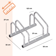 Stojak na 2 rowery BIKE, 50x32x27cm, srebrna  