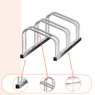 Stojak na 3 rowery BIKE, 84x32x27cm, srebrna  