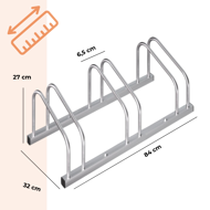 Stojak na 3 rowery BIKE, 84x32x27cm, srebrna  